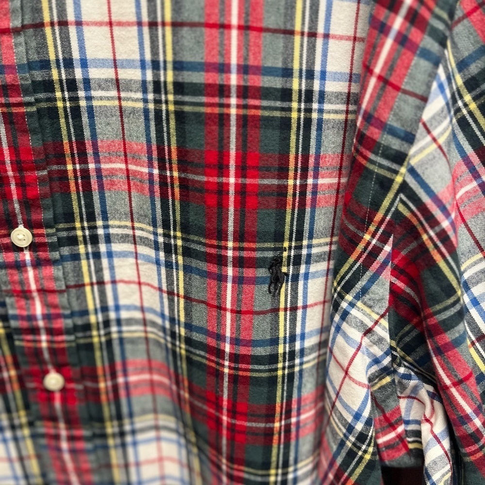 Polo Ralph Lauren 3XLT Brushed Oxford Plaid Shirt Big & Tall 3X TALL NWT - Picture 3 of 12